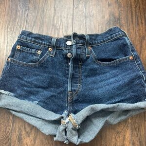 Levi's 501 Original Women's High-Rise Distressed Jean Denim Shorts Sz 26
